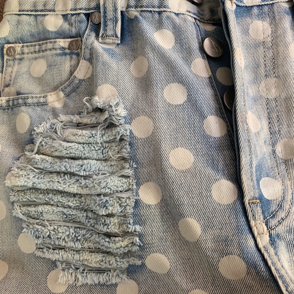 Mink pink shorts with distressing and polka dots - Picture 3 of 6